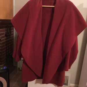 Fleece wrap coat for women, one size, in rust